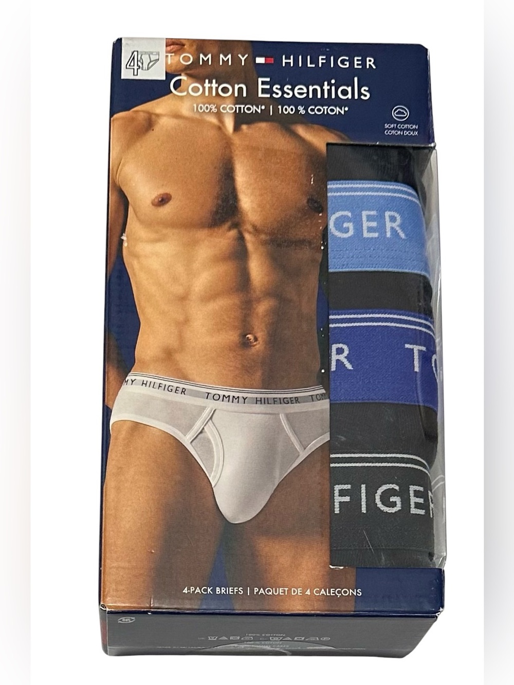 Tommy Hilfiger Men's 4 Cotton Essentials Briefs X-Large (40-42) Navy Blue